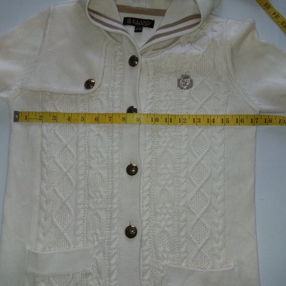 Beautiful long hooded cable knit cardigan sweater - Picture 7 of 8